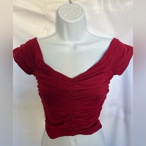 Red Off Shoulder Crop Top